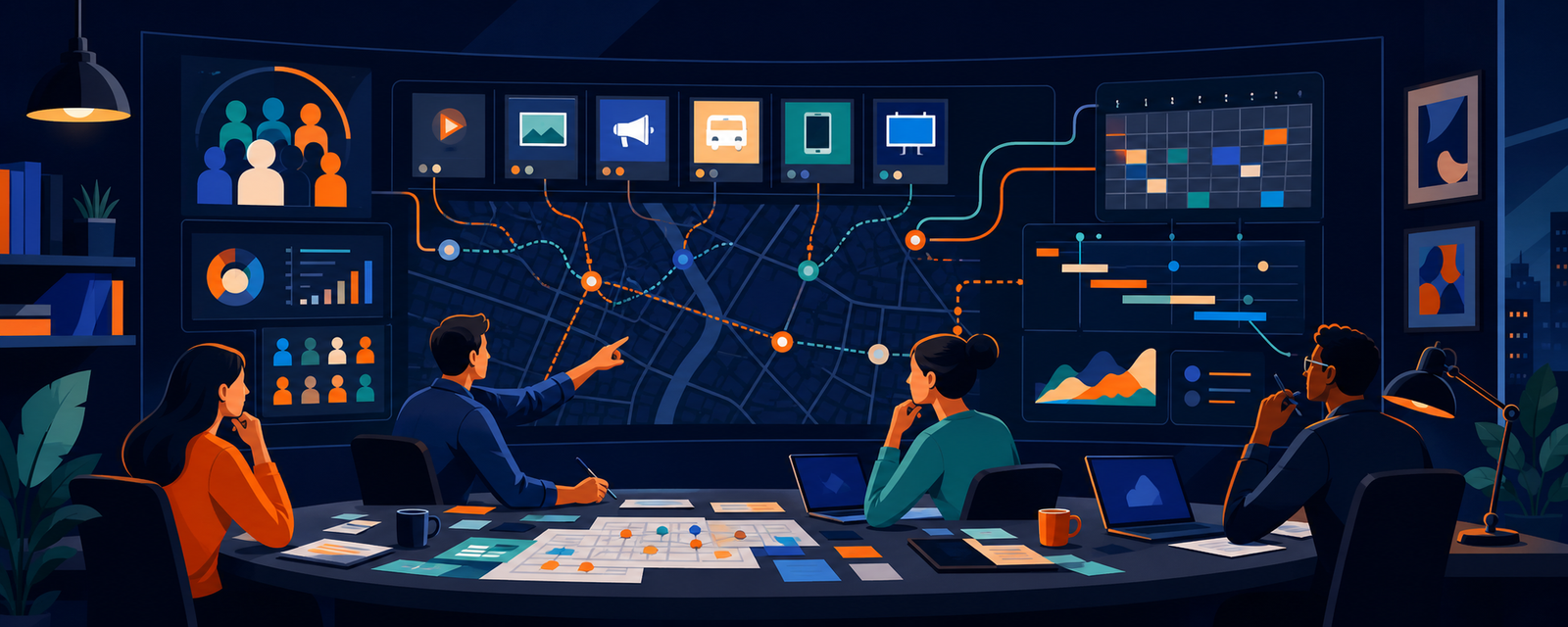 Conceptual artwork representing media planning